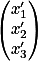 \begin{pmatrix}
x'_1 \\ x'_2 \\ x'_3
\end{pmatrix}